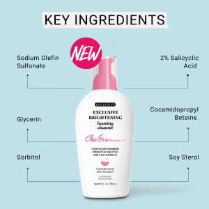 Key Ingredients for Clear Essence® Exclusive Brightening Foaming Cleanser